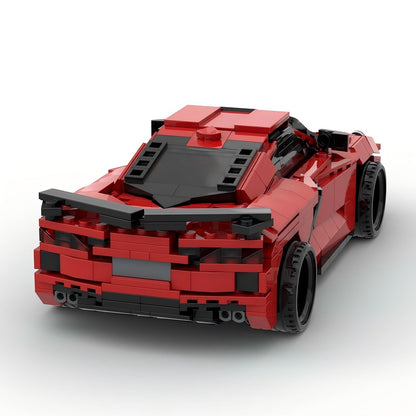 C8 Mid-Engine Sports Car MOC Building Kit | Supercar Vehicle Model - 3