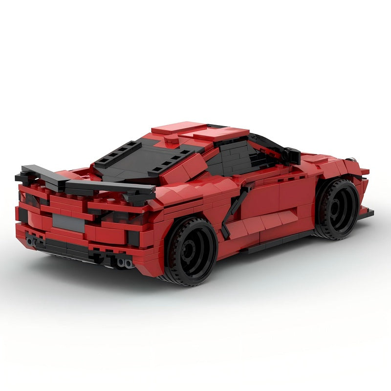 C8 Mid-Engine Sports Car MOC Building Kit | Supercar Vehicle Model - 4