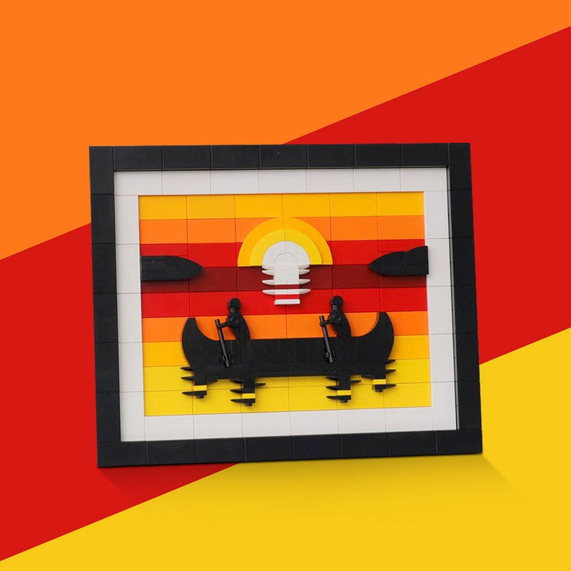 Canoe At Sunset MOC Building Kit | Nature Scene Display Model - 3