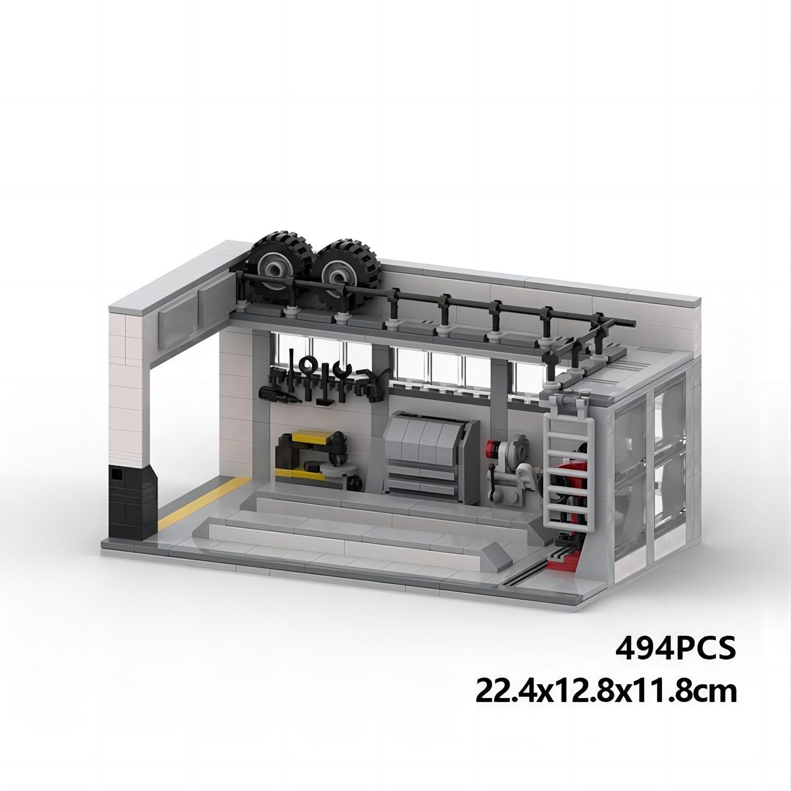 car repair shop compatible building set | 494 pcs - 6