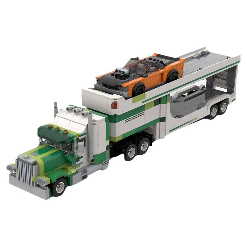 Car Transporter Truck MOC Building Kit | 8-Stud Wide  - 1