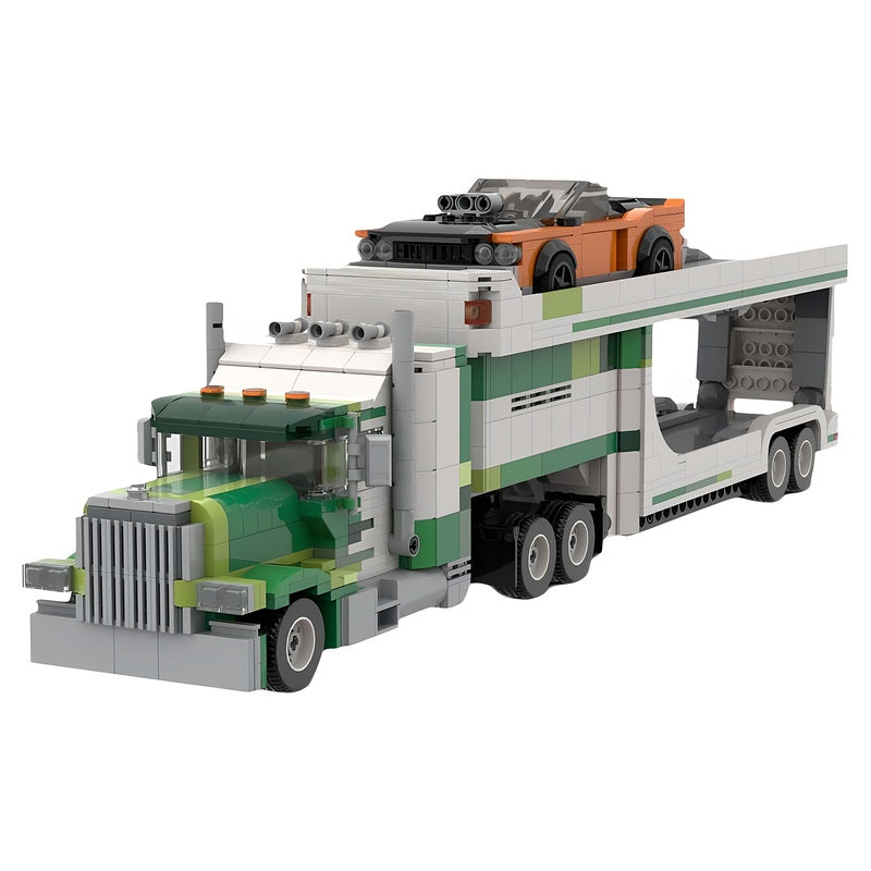 Car Transporter Truck MOC Building Kit | 8-Stud Wide  - 3