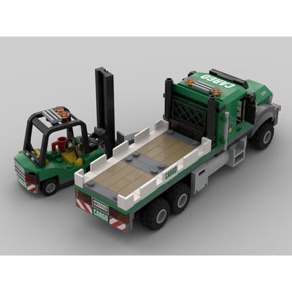 Cargo Flatbed Truck & Forklift Building Kit | Compatible MOC - 2