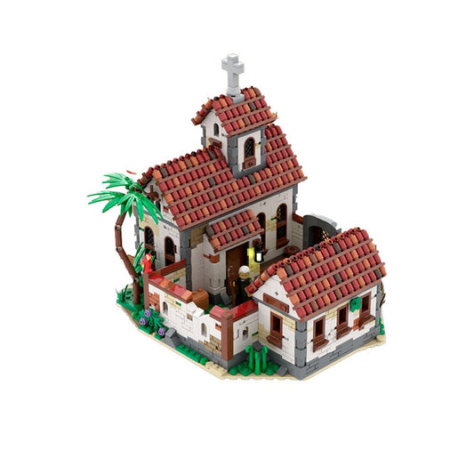 Caribbean Church MOC Building Kit | Pirate Island Architecture Model - 1