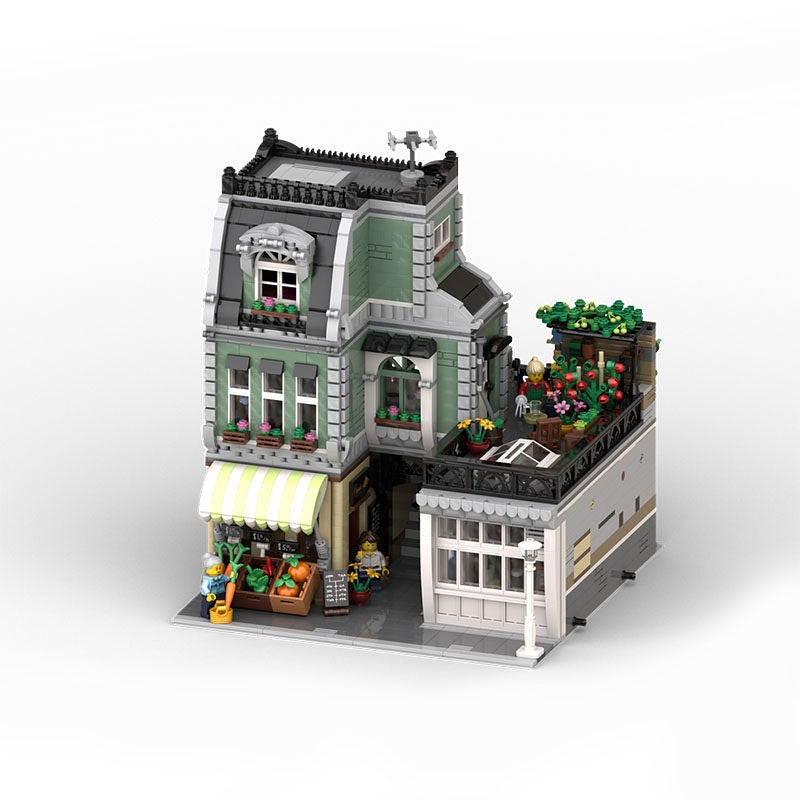 Carpenter Workshop Modular Building Kit | Urban Grocery and Apartment MOC - 4