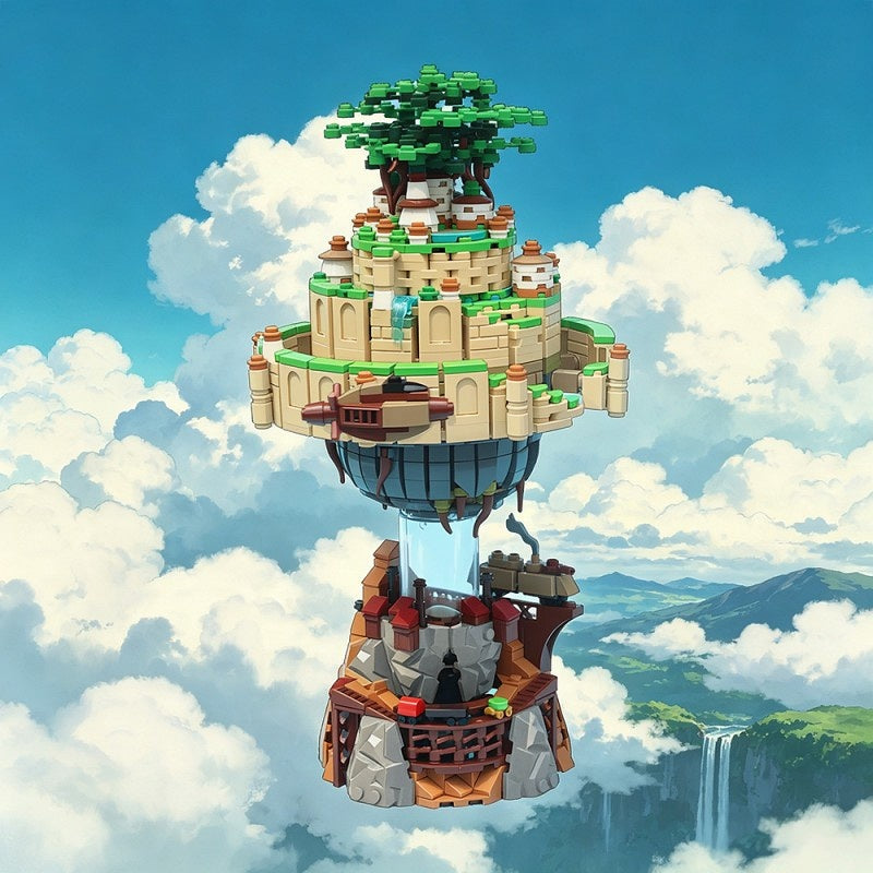 Castle in the Sky MOC Fantasy Architecture Building Kit | Rotating Castle Model - 1