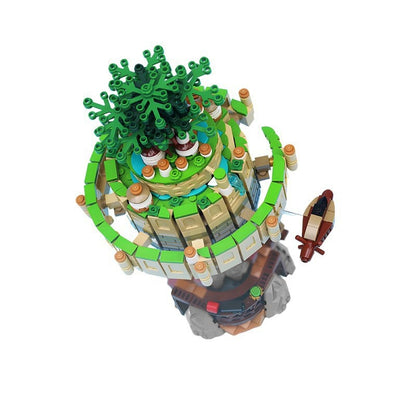 Castle in the Sky MOC Fantasy Architecture Building Kit | Rotating Castle Model - 3
