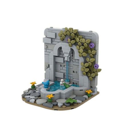 Castle's Fountain MOC Building Kit | Medieval Architecture Display Model - 2
