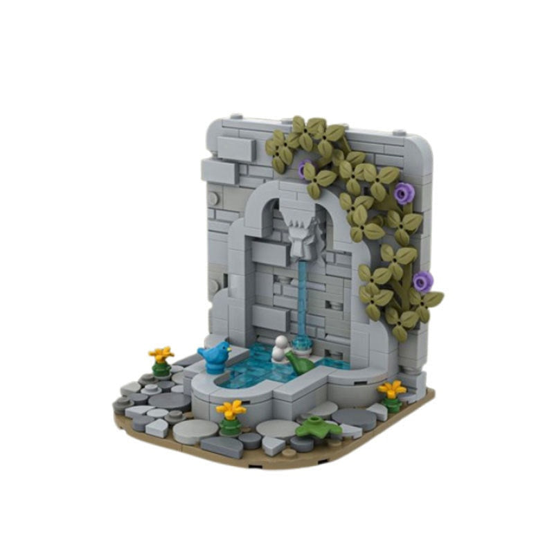 Castle's Fountain MOC Building Kit | Medieval Architecture Display Model - 4