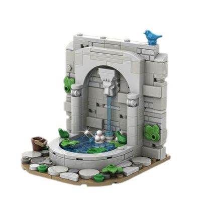 Castle's Fountain MOC Building Kit | Medieval Architecture Display Model - 7