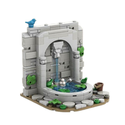 Castle's Fountain MOC Building Kit | Medieval Architecture Display Model - 8
