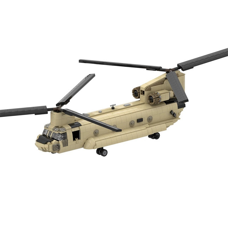 CH-47 Heavy Lift Helicopter MOC Building Kit | Military Aircraft Model - 3