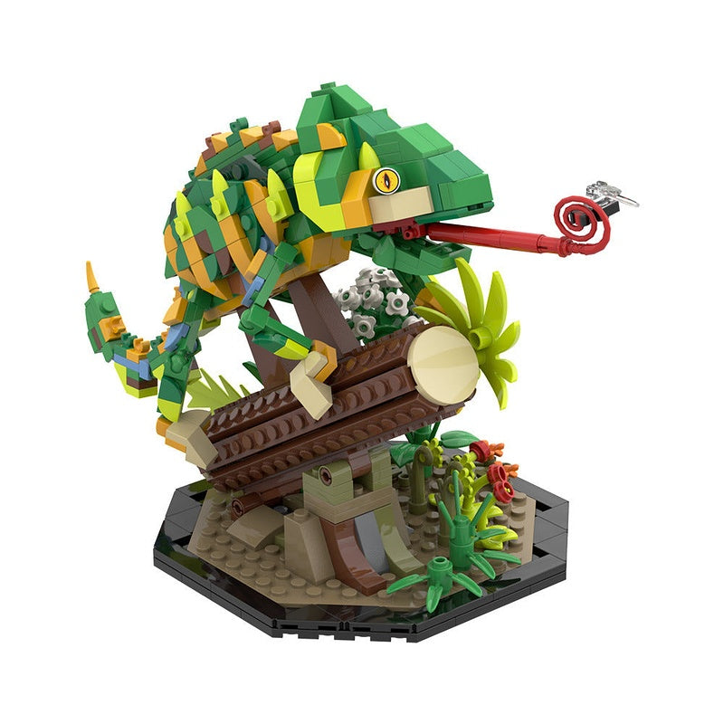 Chameleon Wildlife MOC Building Kit | Colorful Reptile Display Model - 13