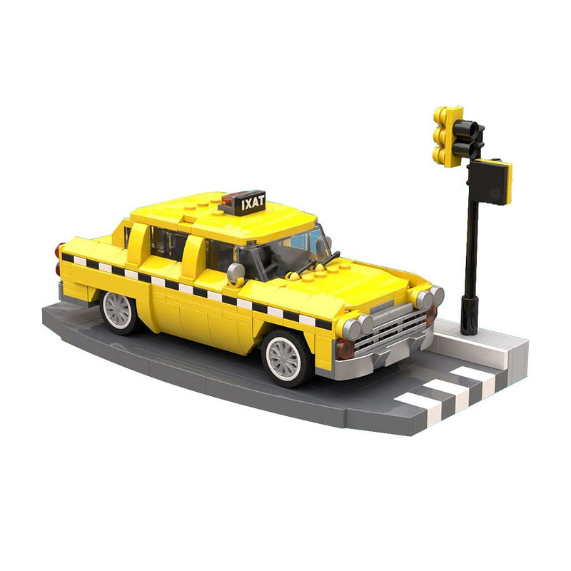 Checker Cab New York Taxi MOC Building Kit | Classic Sedan Vehicle Model - 3
