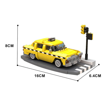 Checker Cab New York Taxi MOC Building Kit | Classic Sedan Vehicle Model - 5