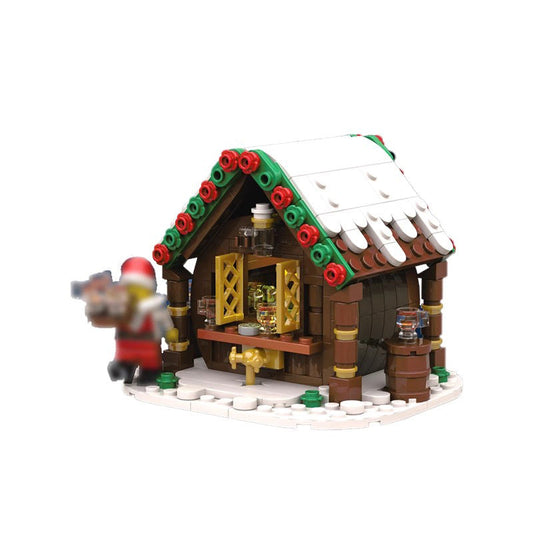 Christmas Beer Stand Shop Building Kit | Winter Village | LEGO-Compatible MOC - 1