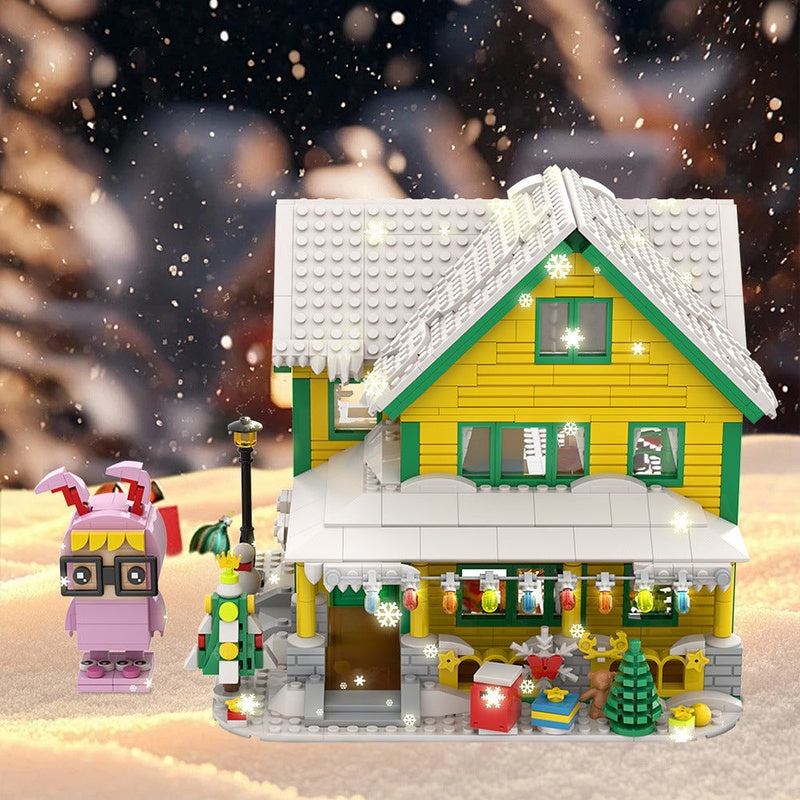Christmas Snow House MOC Building Kit | Winter Village Architecture - 3