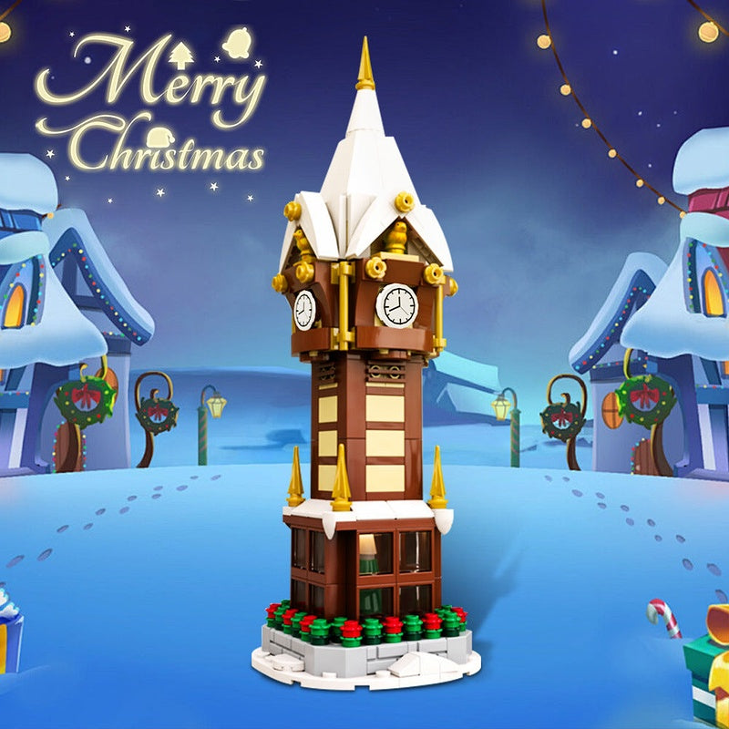 Christmas Street Clock MOC Building Kit | Holiday Landmark Model - 3