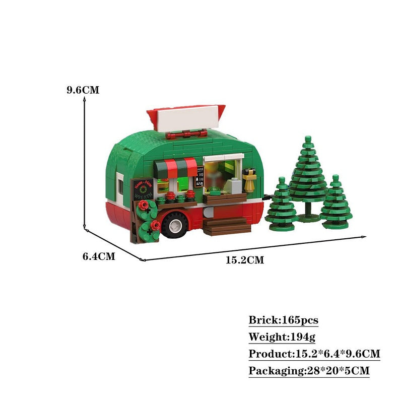 Christmas Tree Seller Caravan Shop MOC Building Kit | Winter Village - 2