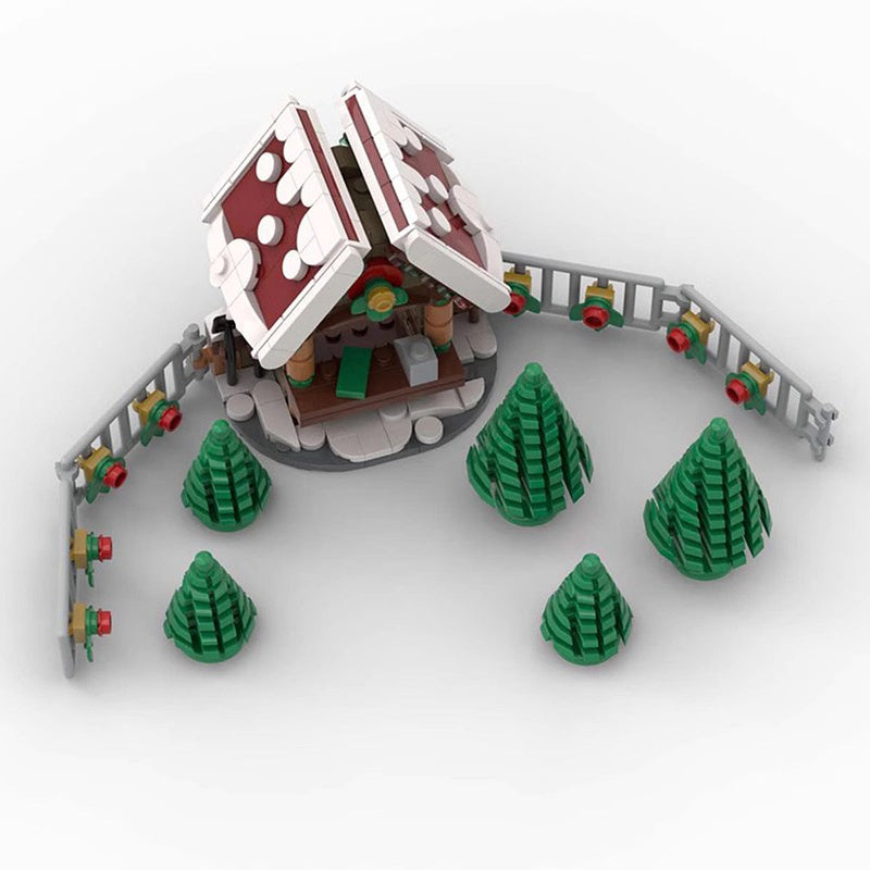 Christmas Tree Seller MOC Building Kit | Winter Market Scene - 5