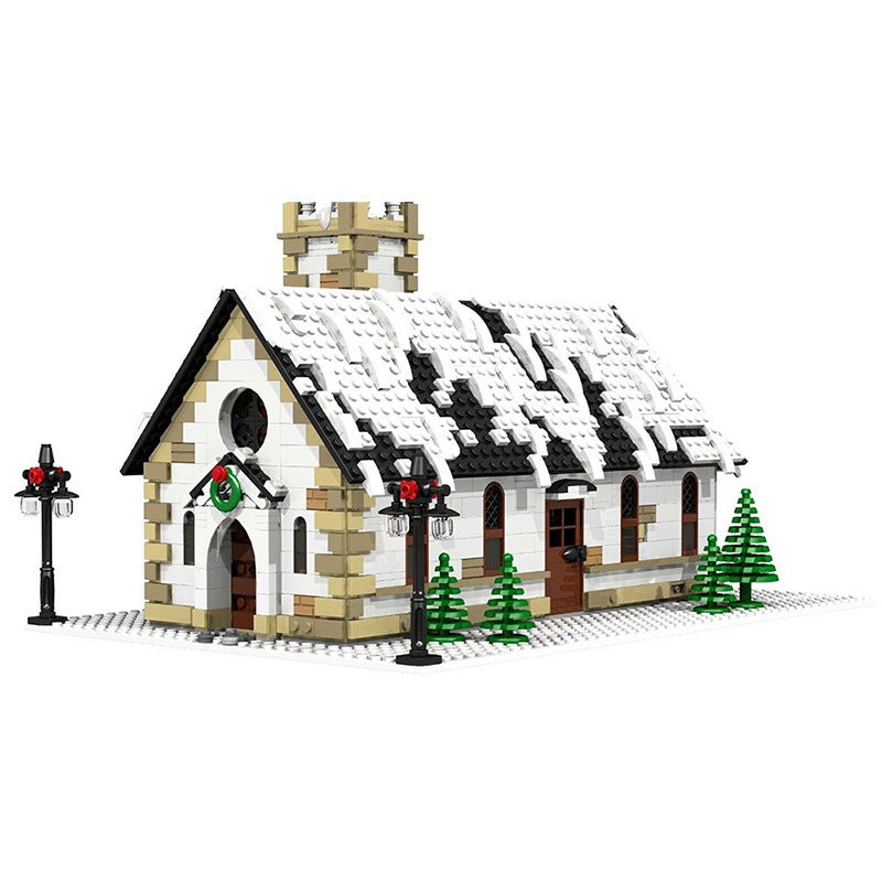 Christmas Winter Village Church Building Kit | LEGO-Compatible MOC - 4