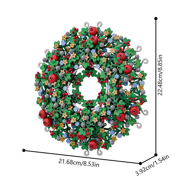 Christmas Wreath MOC Building Kit | Holiday Ornament Display - 4