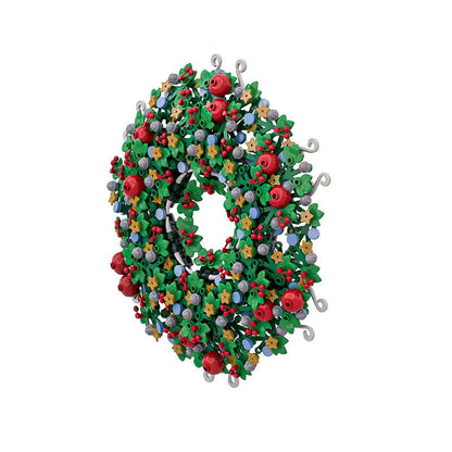Christmas Wreath MOC Building Kit | Holiday Ornament Display - 5