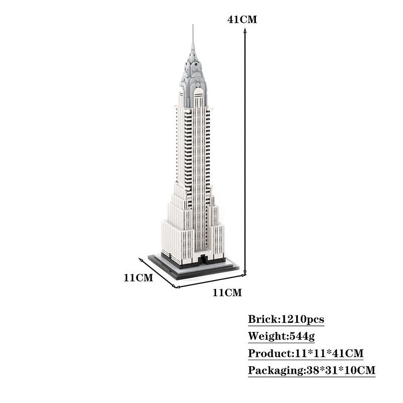 Chrysler Building MOC 1:800 Scale Skyscraper Architecture Building Kit - 4