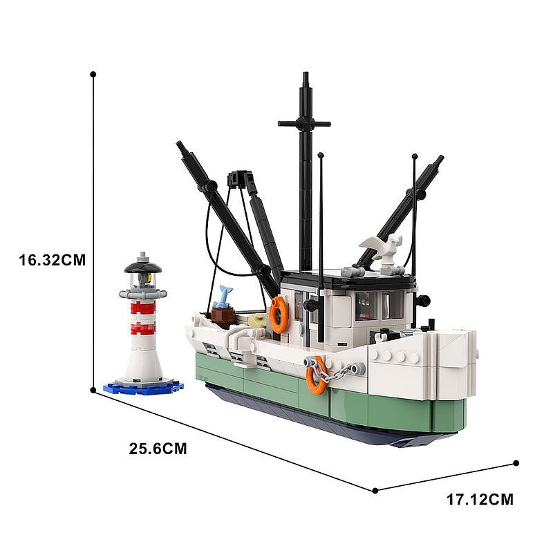 Cinematic Shrimping Boat MOC Building Kit Maritime Diorama Display Model - 8