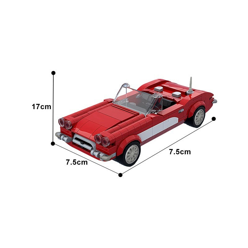 Classic 1950s Vintage Sports Car Building Kit | LEGO-Compatible MOC - 2