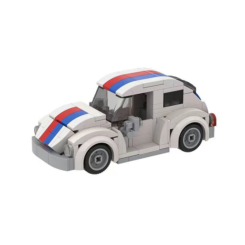 Classic 1960s Love Bug Car MOC Building Kit | Vintage Vehicle Model - 1