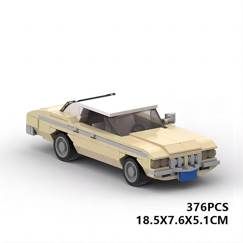 Classic 1970s American Sedan MOC Building Kit | Vintage Car Model - 6