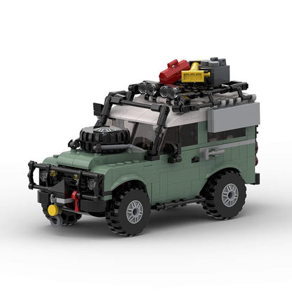Classic 90 British 4x4 Off-Road Vehicle Building Kit | 8-Wide LEGO-Compatible MOC - 1