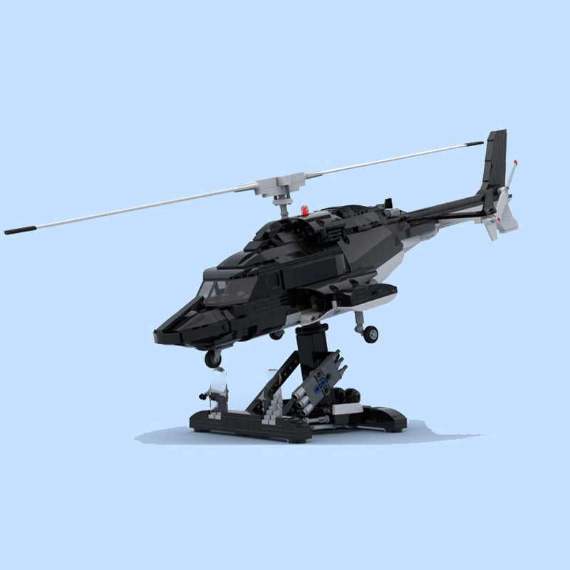 Classic Black Attack Helicopter Building Kit | LEGO-Compatible MOC - 3