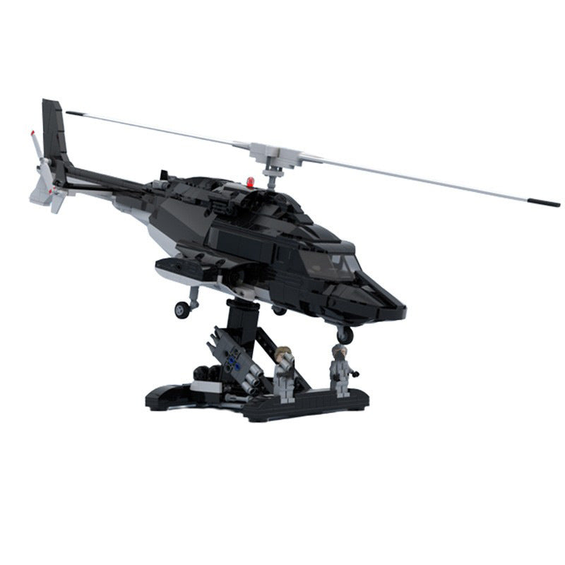 Classic Black Attack Helicopter Building Kit | LEGO-Compatible MOC - 4
