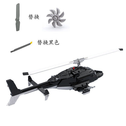 Classic Black Attack Helicopter MOC Building Kit | Military Aircraft Model - 2