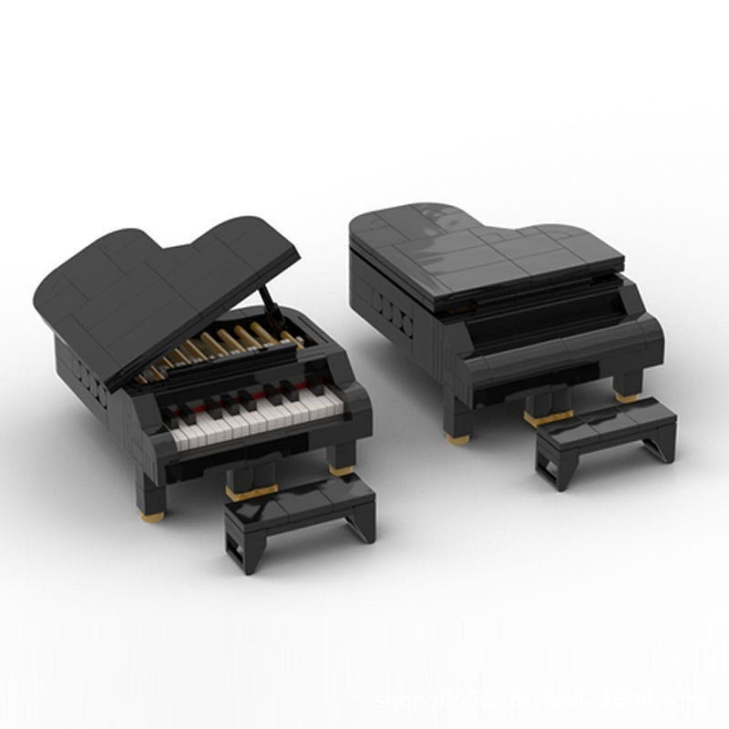 Classic Black Grand Piano MOC Building Kit | Miniature Music Display - 2