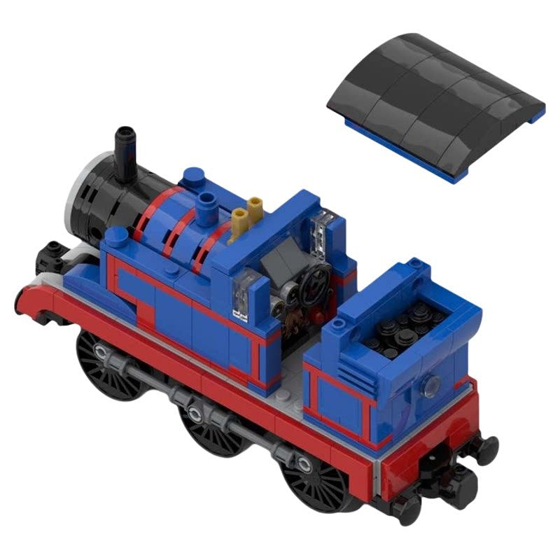 Classic Blue Tank Steam Locomotive MOC Building Kit - 4