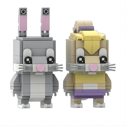 Classic Bunny Cartoon BrickHeadz Building Kit | LEGO-Compatible MOC - 1