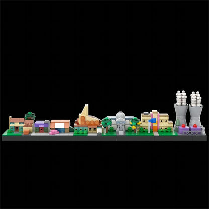 Classic Cartoon City Skyline MOC Building Kit | Urban Architecture Model - 1