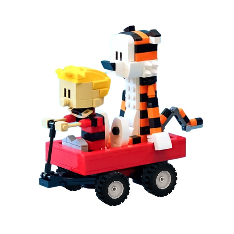 Classic Comic Boy and Tiger Building Kit with Steering | LEGO-Compatible MOC - 3