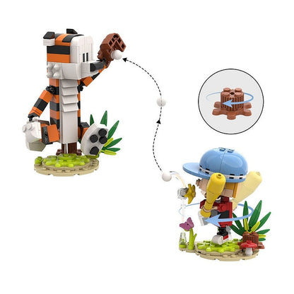 Classic Comic Boy And Tiger MOC Character Baseball Building Kit - 2