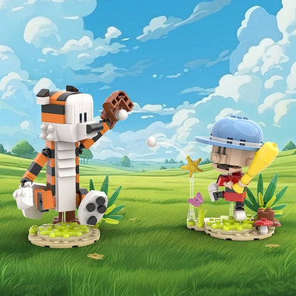 Classic Comic Boy And Tiger MOC Character Baseball Building Kit - 5