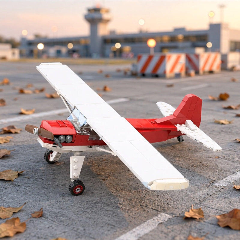 Classic High-Wing Light Propeller Airplane MOC Building Kit - 1