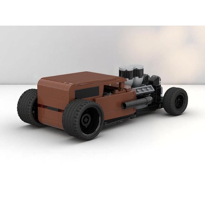 Classic Hot Rod Coupe Exposed Engine MOC Building Kit - 2