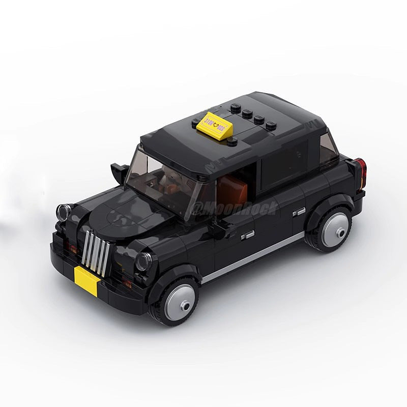 Classic London Black Cab MOC Building Kit | Vintage City Taxi Vehicle Model - 4