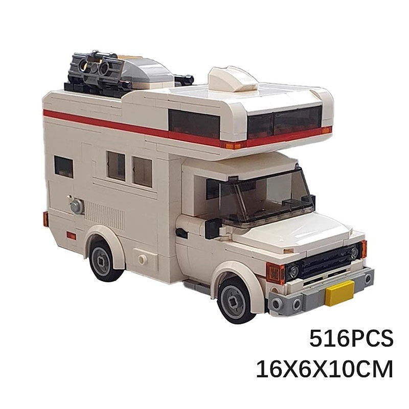 Classic MK2 Camper Van MOC Building Kit | 7-Wide Retro Travel Model - 4