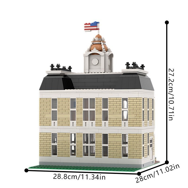 Classic Modular City Hall Building Kit | Compatible MOC - 4