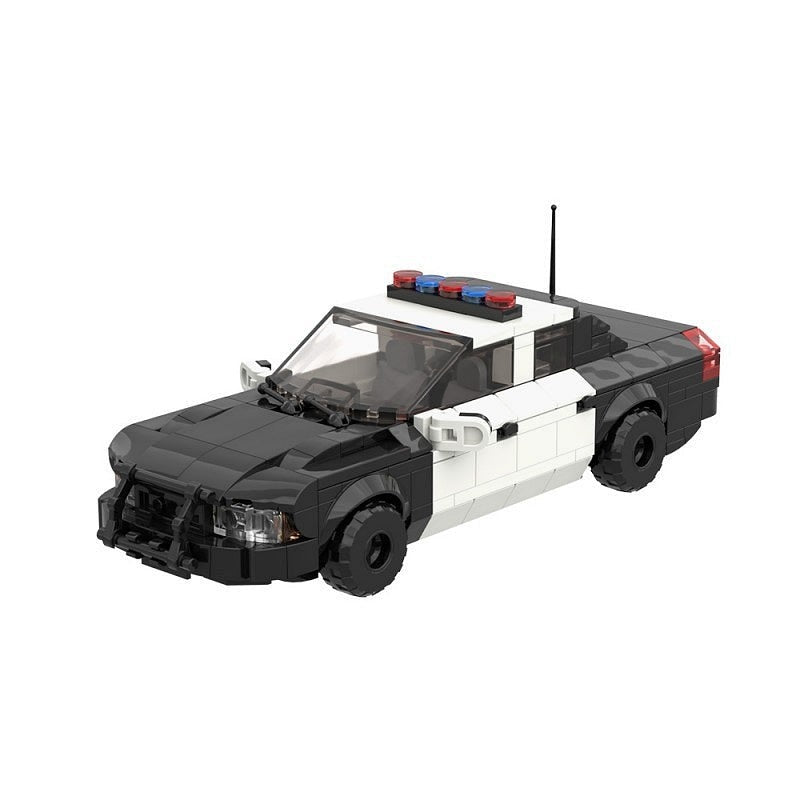 Classic Police Interceptor Sedan MOC Building Kit | Vintage Vehicle Model - 2