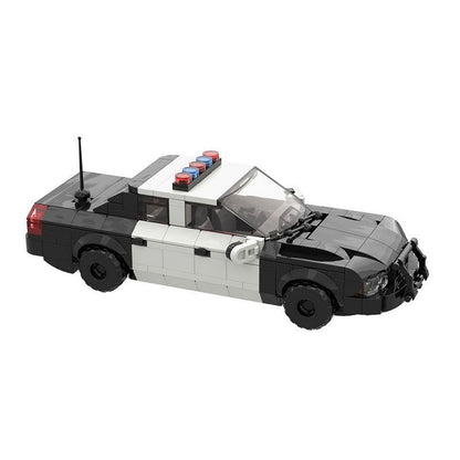 Classic Police Interceptor Sedan MOC Building Kit | Vintage Vehicle Model - 3